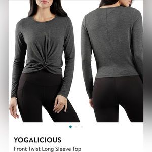 NWT Yogalucious Front Twist Long Sleeve Top
